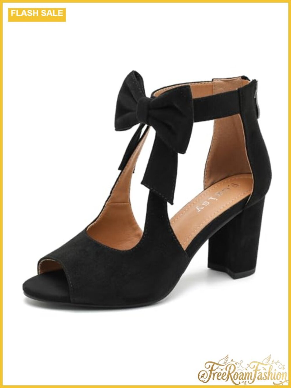 Women's Bows Strappy Sandals Open Toe Chunky High Heels Ankle Strap Dressy Pumps
